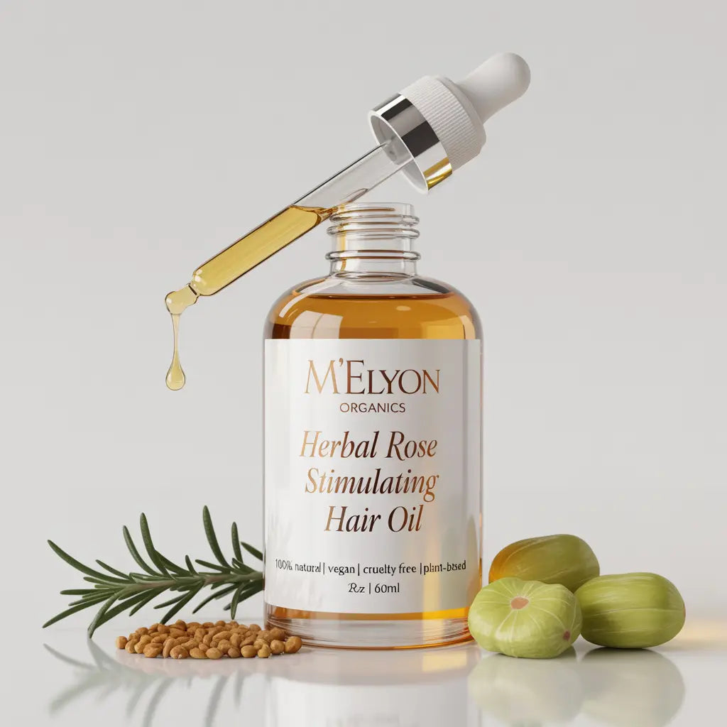 Herbal Rose Stimulating Hair Oil 2oz M'Elyon Organics